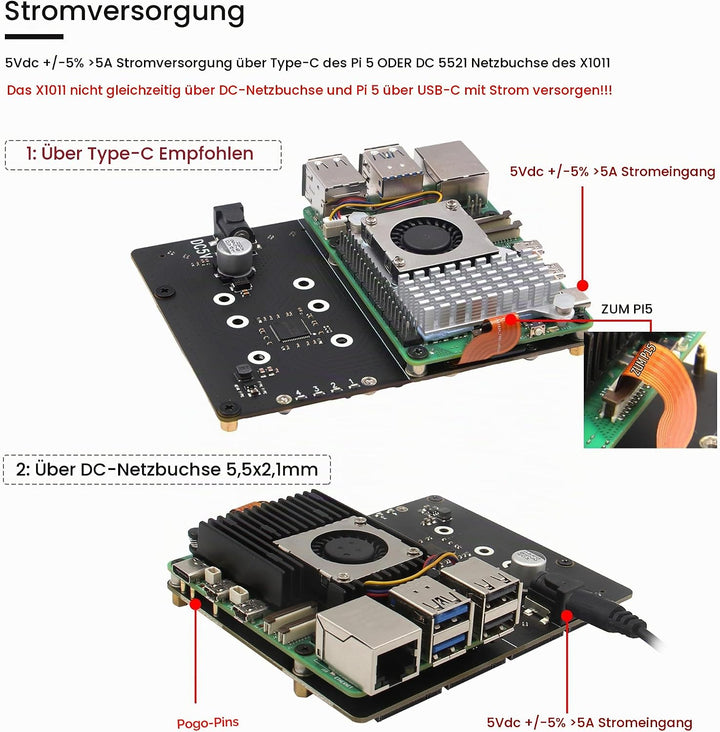 Geekworm X1011 PCIe to 4PCS M.2 Key-M NVMe SSD Peripheral Board for Raspberry Pi 5