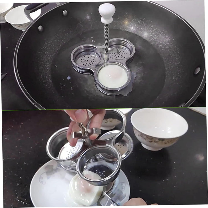 Eierkocher aus Edelstahl für 3 Tassen, Pochierte Eierkocher zum Frühstück