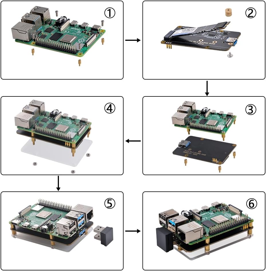 GeeekPi M.2 NVME SSD Storage Expansion Board for Raspberry Pi 4, Only Support M.2 NVME SSD (Raspberr