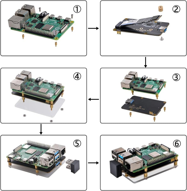 GeeekPi M.2 NVME SSD Storage Expansion Board for Raspberry Pi 4, Only Support M.2 NVME SSD (Raspberr