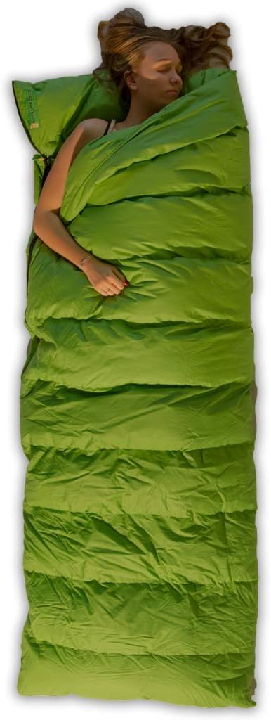 Lowland Outdoor Companion Summer Daunen Deckenschlafsack, Grün, 210x80 cm Single, Single