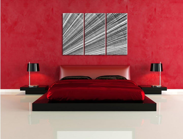 Pixxprint Bunter Farbfächer als Leinwandbild/Grösse: 3 Teilig (120x80) cm/Wandbild/Kunstdruck/fertig