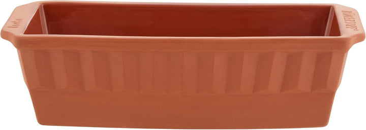 Romertopf Kastenform Torta 31cm aus Naturton, sauerteigbeständige Brot- und Kuchenbackform mit Glasu