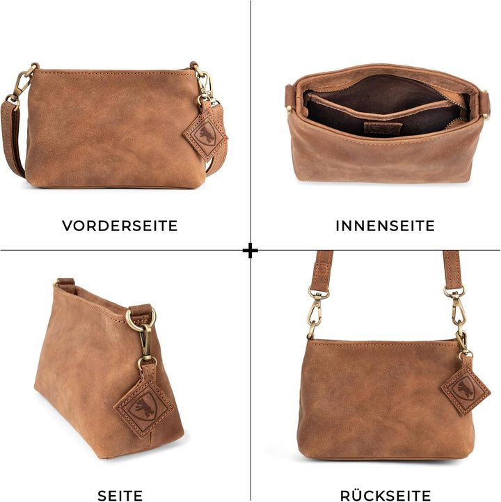 Berliner Bags Vintage Umhängetasche Marbella XS, Kleine Schultertasche Crossbody Bag aus Leder, Hand