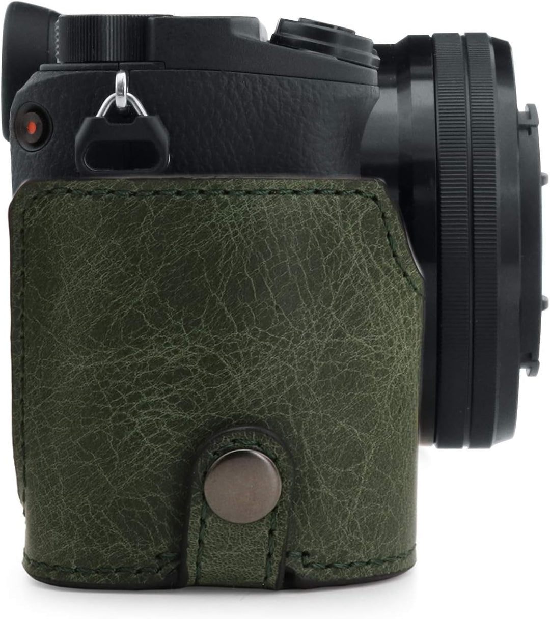 MegaGear MG1644 Ever Ready Kameratasche aus Echtleder, kompatibel mit Sony Alpha A6100, A6400, Grün,