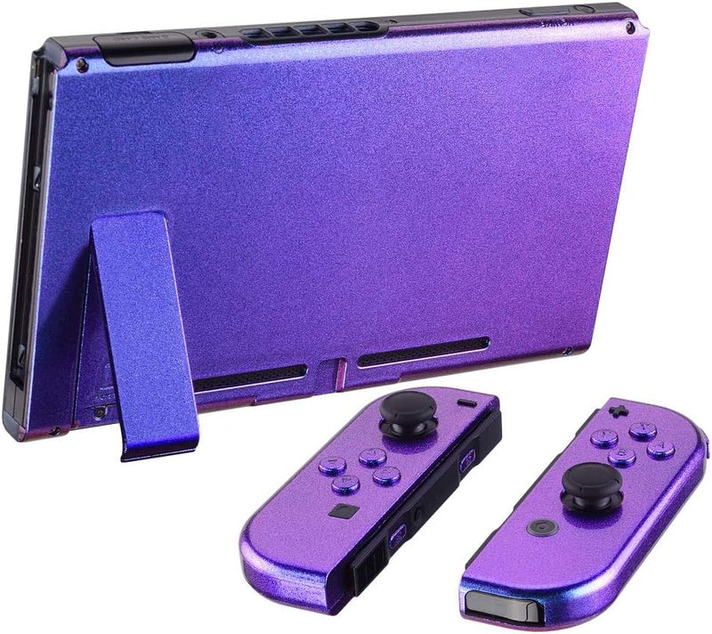 eXtremeRate Hülle Case für Nintendo Switch Joycon/Konsole, Rückgehäuse&Kickstand für Switch Console,