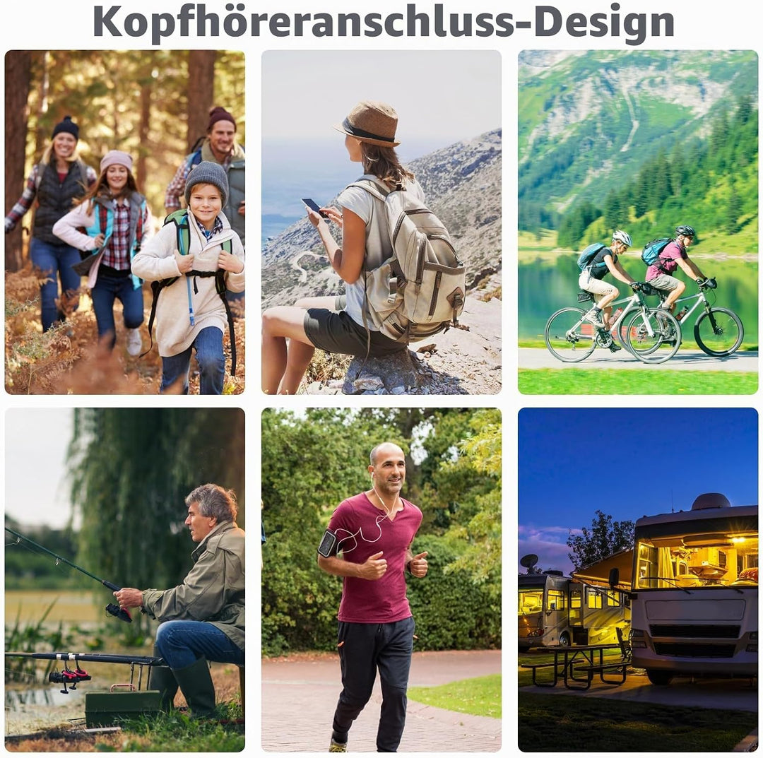 Notfall-Solarradio, Selbstbetriebenes Kurbelradio mit LED-Taschenlampe, SOS-Alarm,AM/FM Wetter Wind