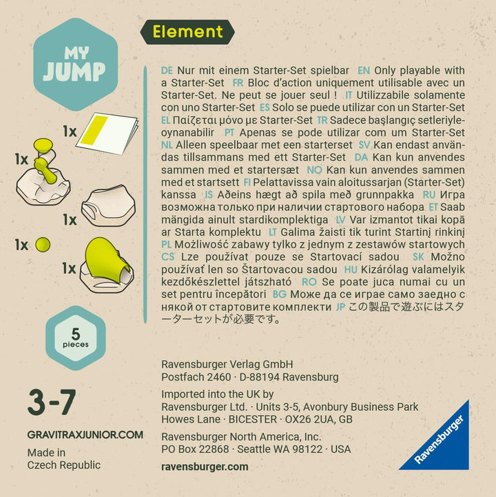 Ravensburger 23749 GraviTrax Junior Element Jump, Murmelbahn für Kinder ab 3 Jahren