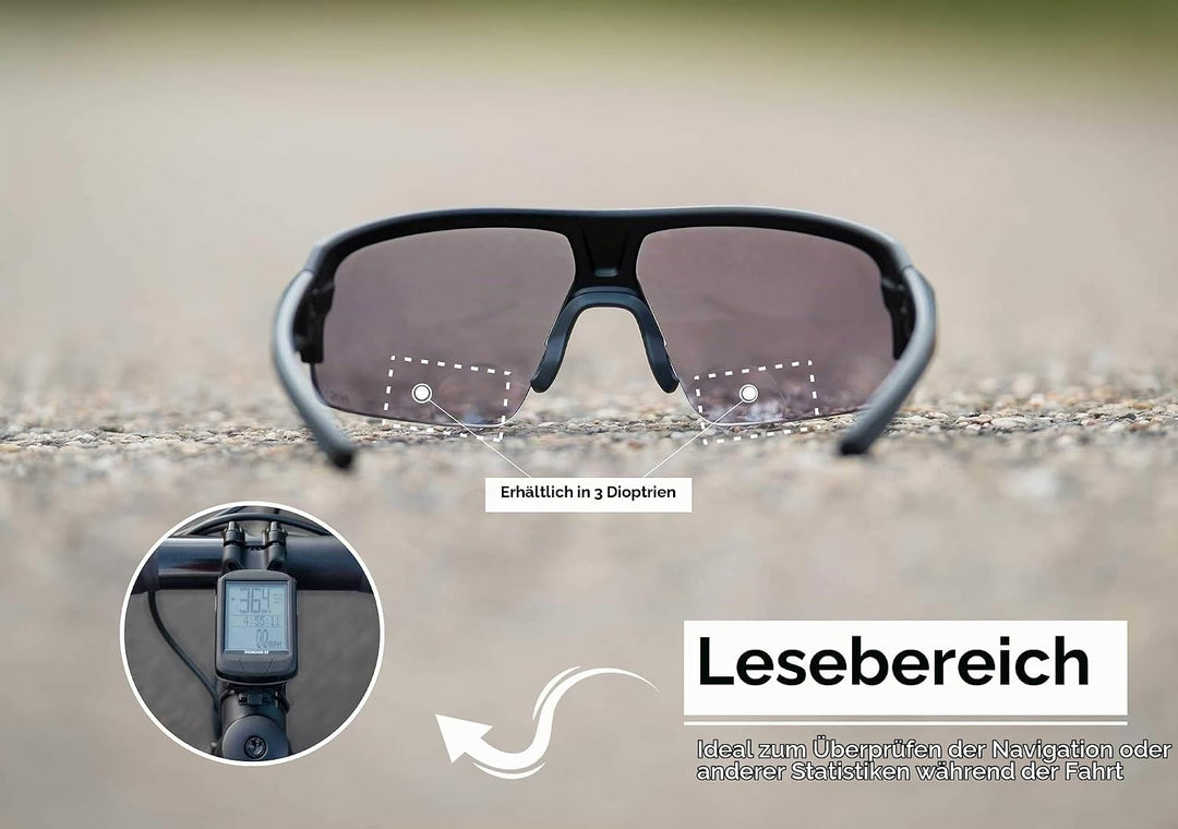 BBB Unisex Impulse Reader Ph Bsg-64ph Fahrrad Sportbrille mit Leseteil für Weitsichtige +2.0 Schwarz