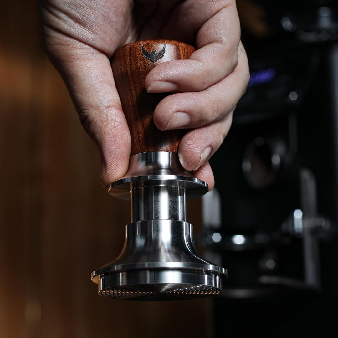 58,5mm Kaffee Tamper Rosewood Kalibrierter Self-Leveling Desing 58.5mm, 58.5mm