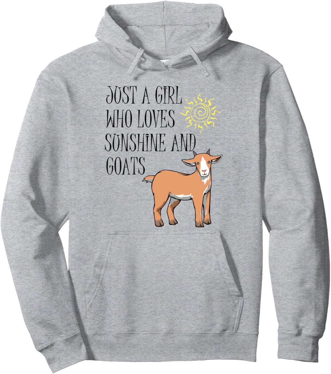 Niedliche Bauernhof Tier Mädchen mag Ziegen Pullover Hoodie
