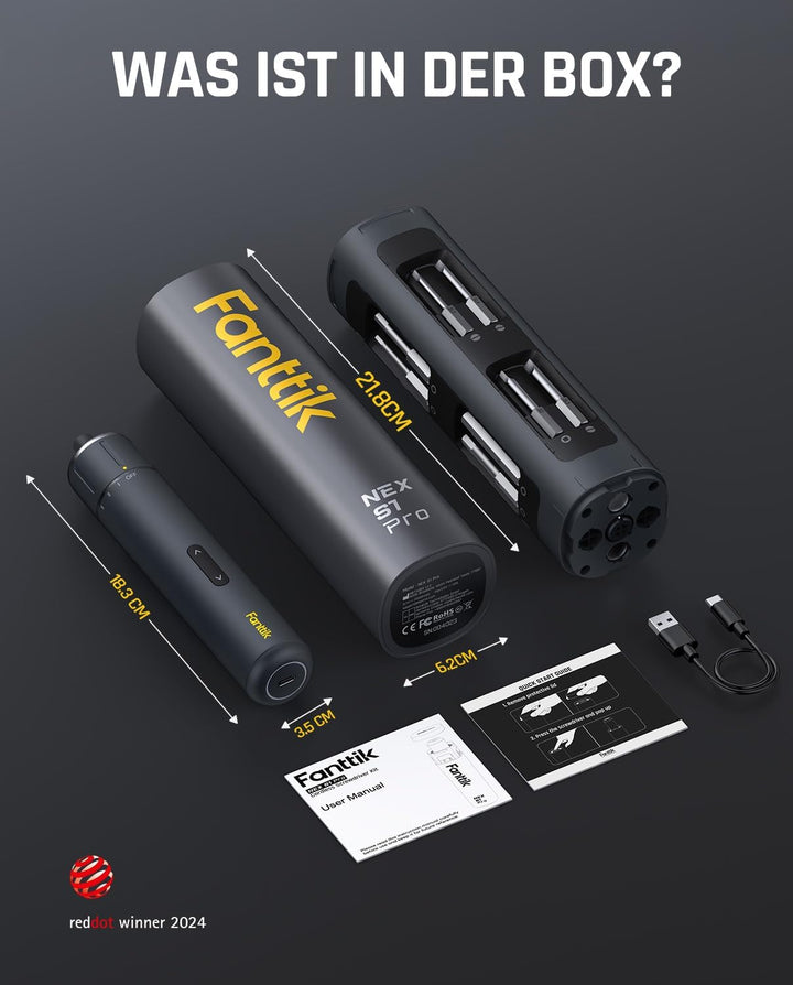 Fanttik S1 Pro 3.7V Magnetische Electric Screwdriver, Leistungsstarkes-Schraubendreher-Set mit 16 Bi