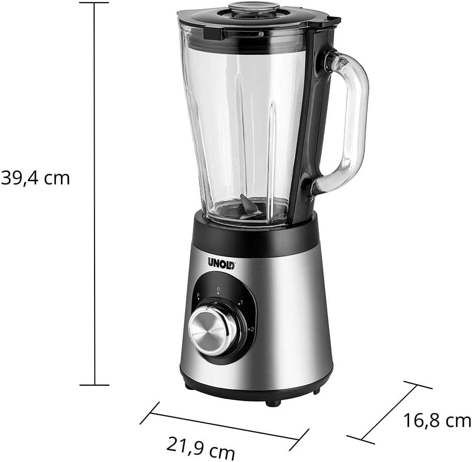 Unold 78625 Standmixer Edel - 1,5 L Volumen, Schwarz, bis 25000 U/Min, mit Edelstahlmesser, BPA-frei