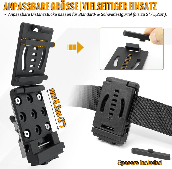 otuiaim [2 × ] Clip-on Werkzeug Gürtelclip - Clip-on Werkzeuggürtelhalter, 304 Edelstahl Werkzeugcli