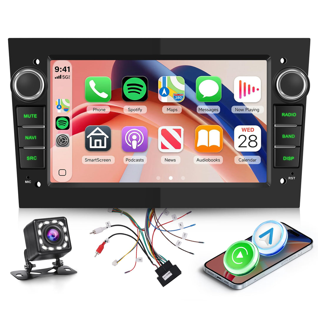 Hodozzy Autoradio für Opel Astra H Corsa D Zafira B Meriva Vivaro Antara | mit Wireless Carplay Andr