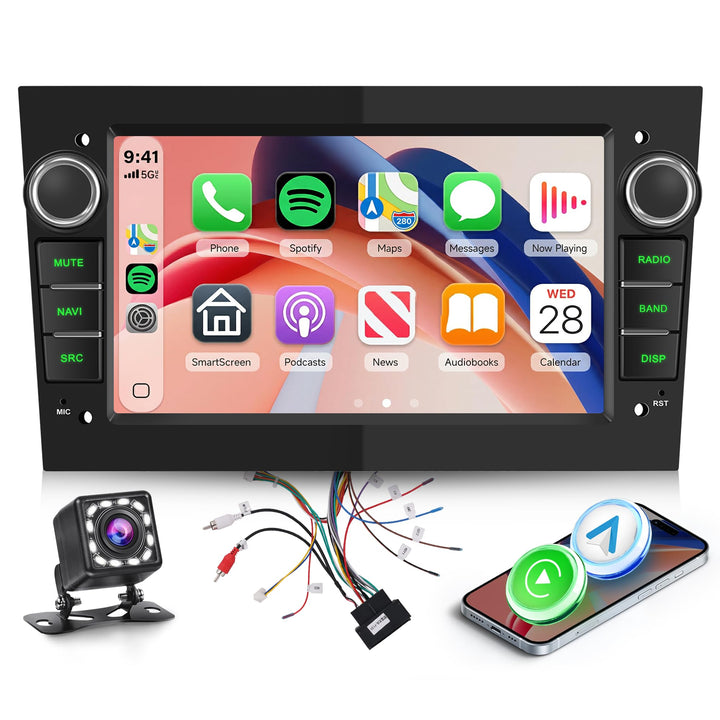 Hodozzy Autoradio für Opel Astra H Corsa D Zafira B Meriva Vivaro Antara | mit Wireless Carplay Andr
