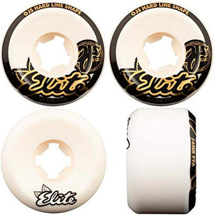 OJ Wheels Elite Hard Line 99a Skateboard-Räder 54 mm Weiss, 54 mm Weiss