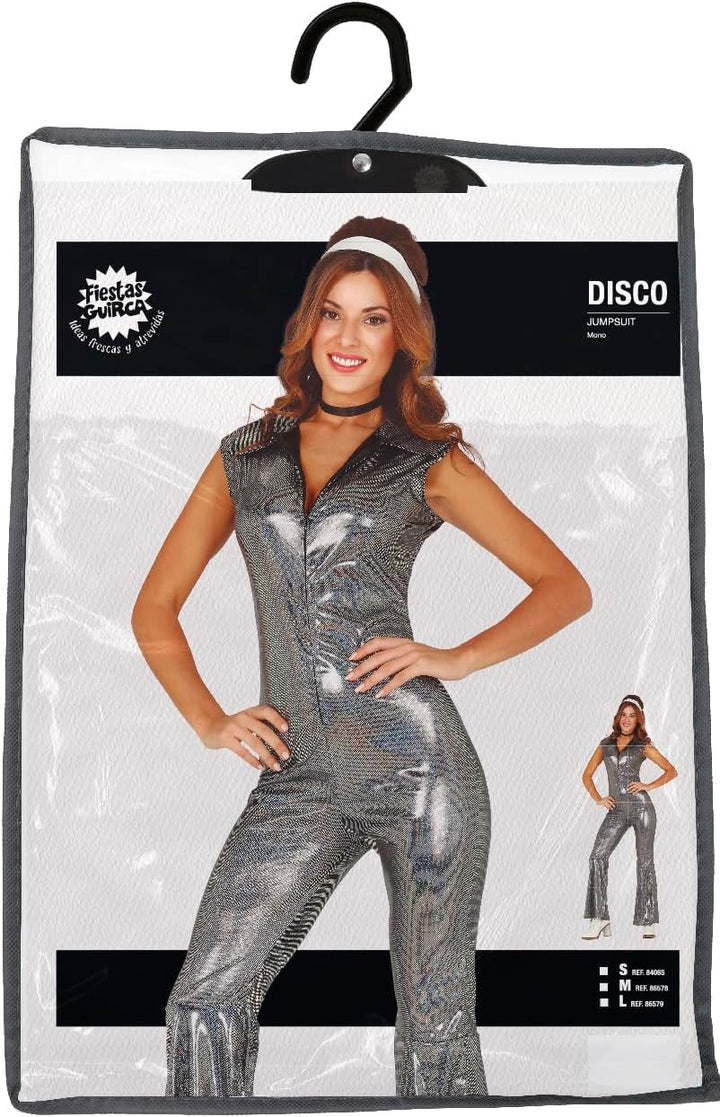 Fiestas Guirca Disco Jumpsuit Anzug für eine 70er Disco Hippie Frau Verkleidung