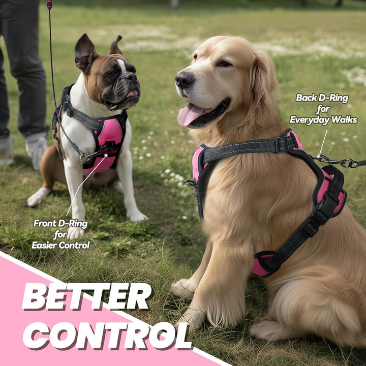 VIVAGLORY Easefit Hundegeschirr, Zugstopp Hundegeschirr Geschirr Hund Mit Griff, Anti Zieh Geschirr