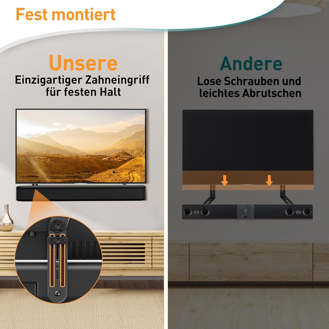 ELIVED Soundbar Halterung für die meisten Soundbars bis zu 6.8 kg, Soundbar-TV-Halterung, werkzeuglo