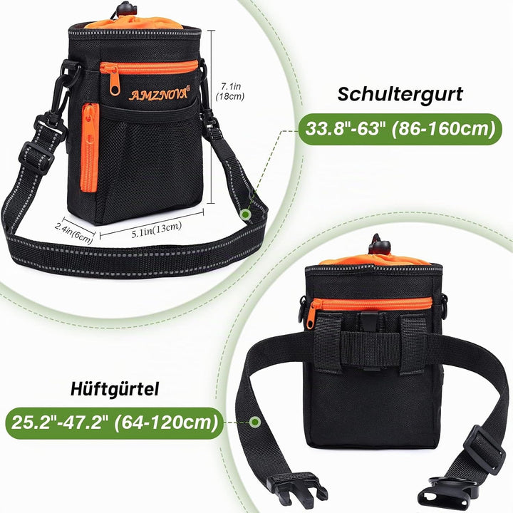 AMZNOVA Futterbeutel Hund Treatkit Leckerlitasche für Hunde, Leckerli Tasche für Hundetraining, Gass