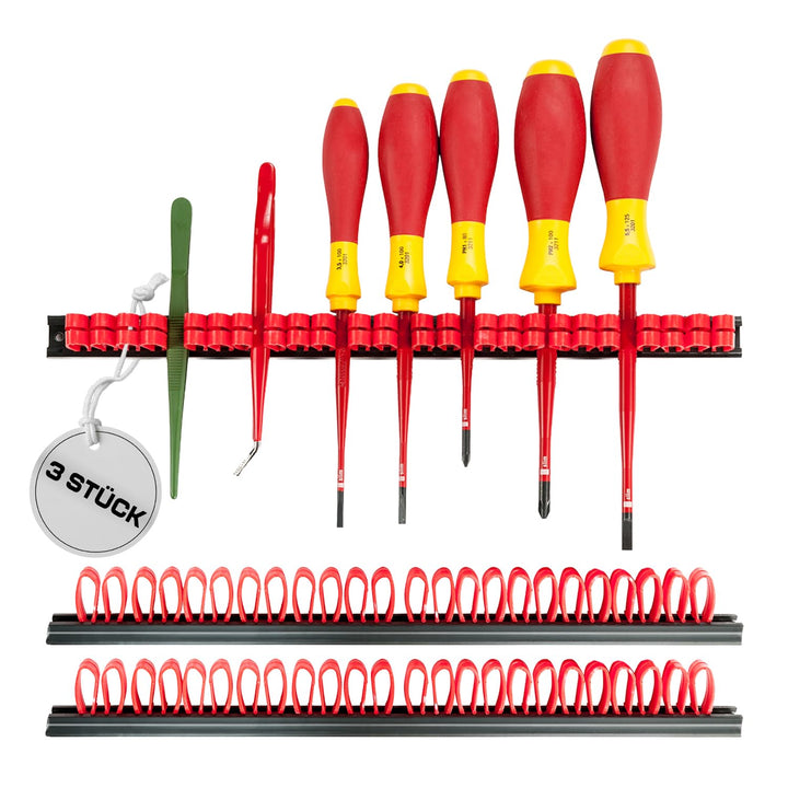 Parat Werkzeughalter Basic Clamp Holder kit (Klemmhalter mit flexiblen Doppelklammern, Material: PVC