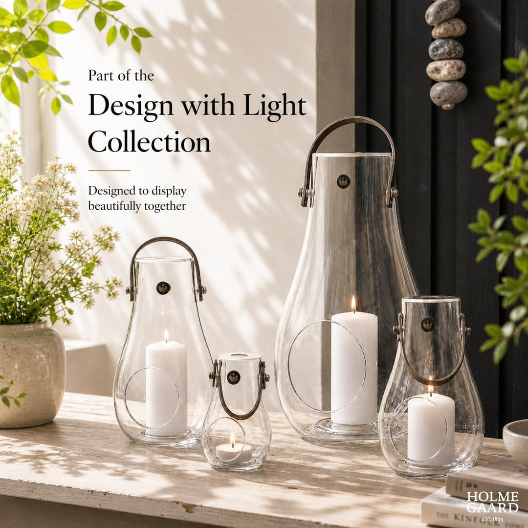 Holmegaard Laterne H29 cm Design with Light aus mundgeblasenem Glas, klar Klar H29 cm, Klar H29 cm