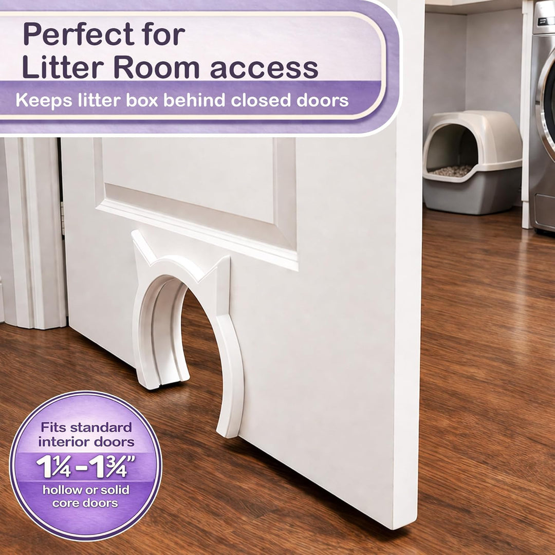 The Kitty Pass Katzentür für Katzen mit einem Fassungsvermögen von bis zu 7 kg Weiss, Weiss