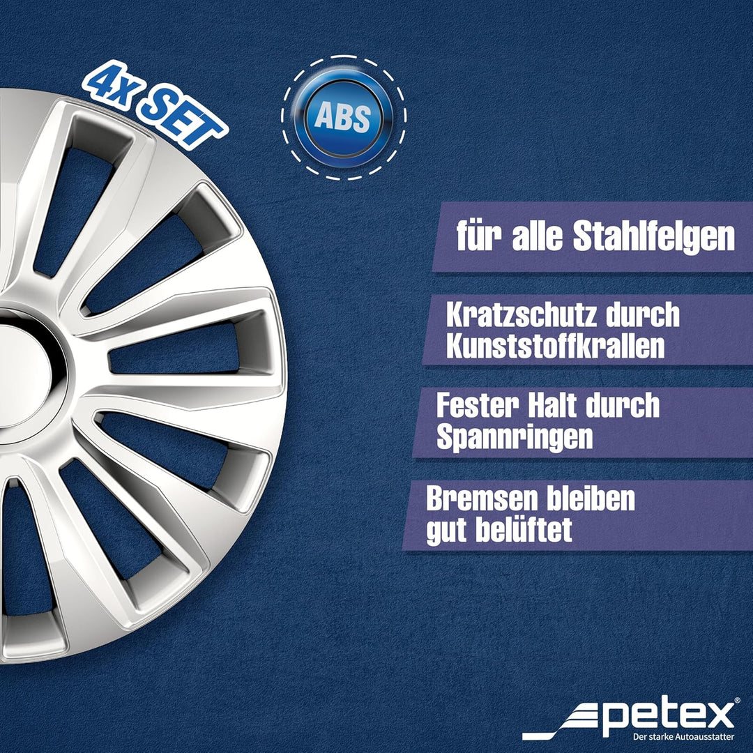 Petex RB539315 Radzierblende Avalon Pro Grösse 15 Zoll 2-fach lackiert mit Chromring Material: ABS i