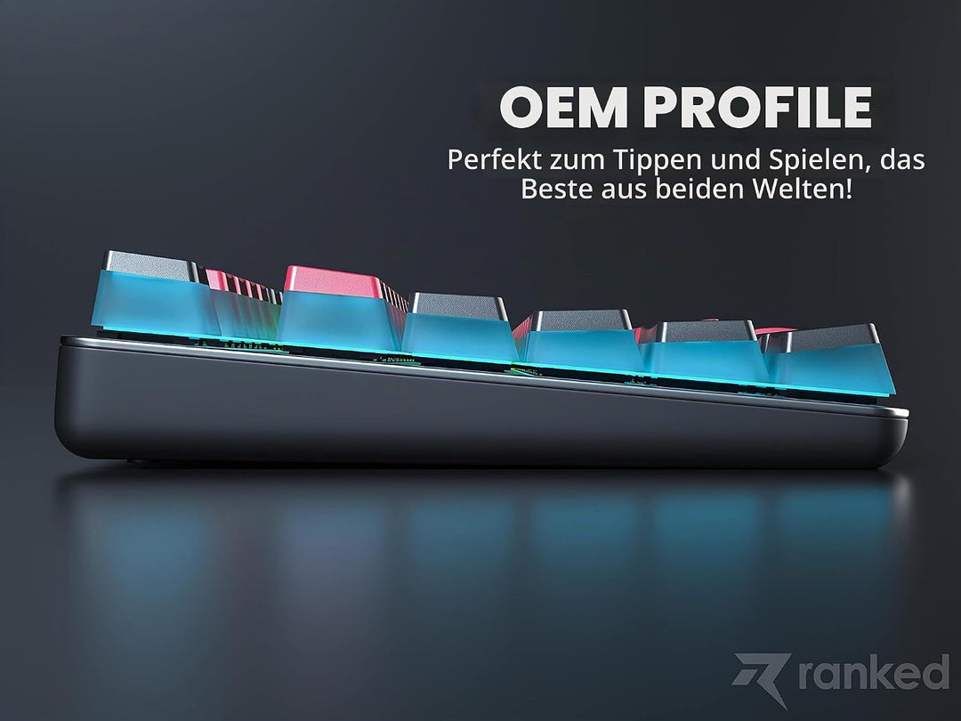 Ranked Pudding PBT-Tastenkappen | 112 Double Shot Transluzent ANSI US- und ISO-Layout | OEM-Profil f