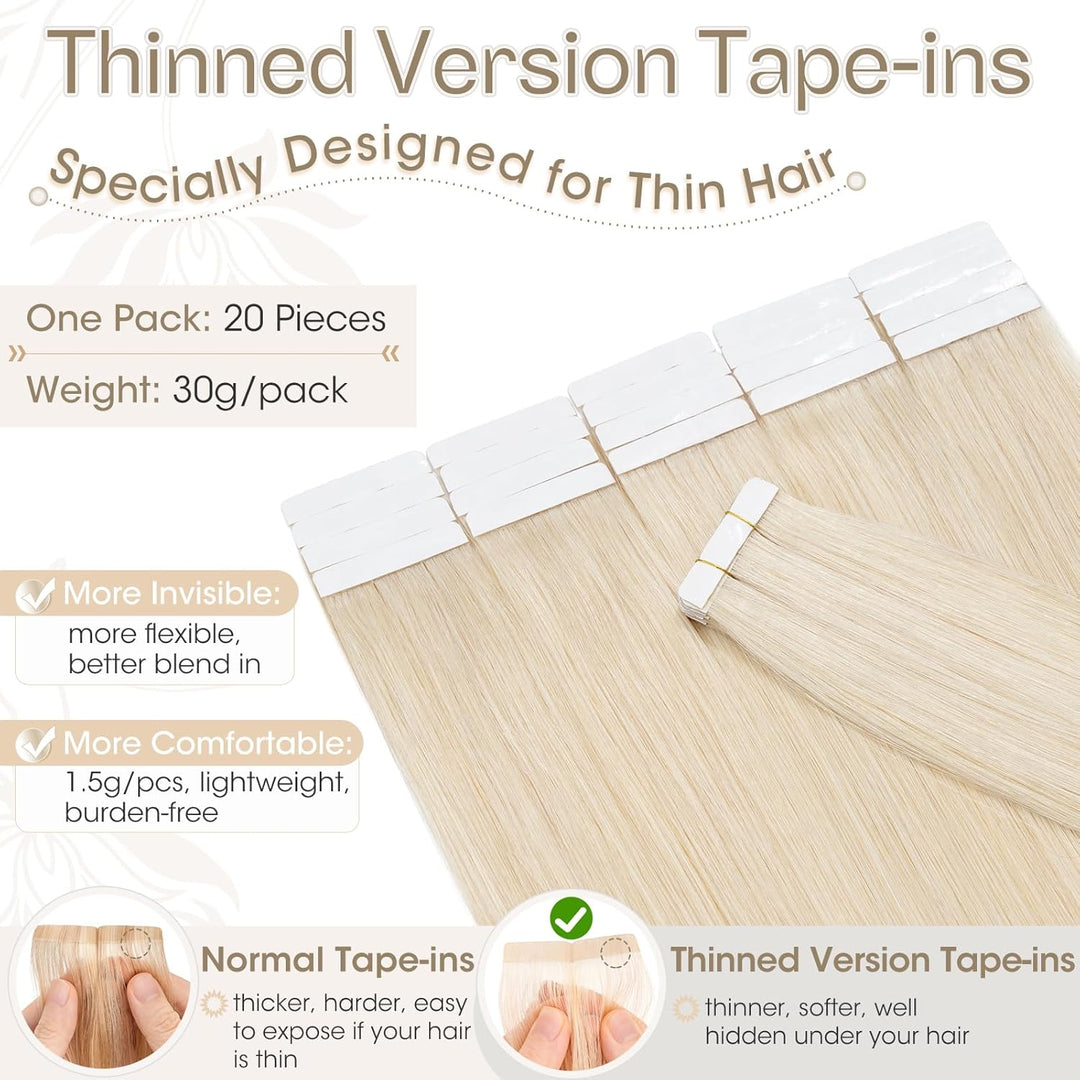 Elailite Tape Extensions Haarverlängerung - 20Stück Tape in Extensions Echthaar - Remy Real Human Ha