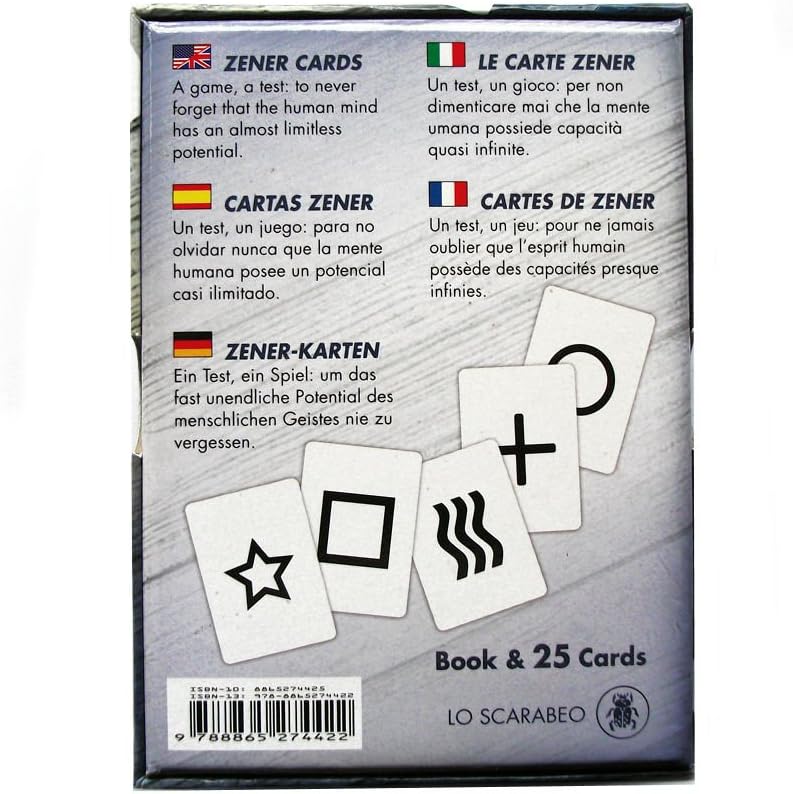 Zener Karten Hardbox Set für ESP 25 Karten + mehrsprachiges Handbuch