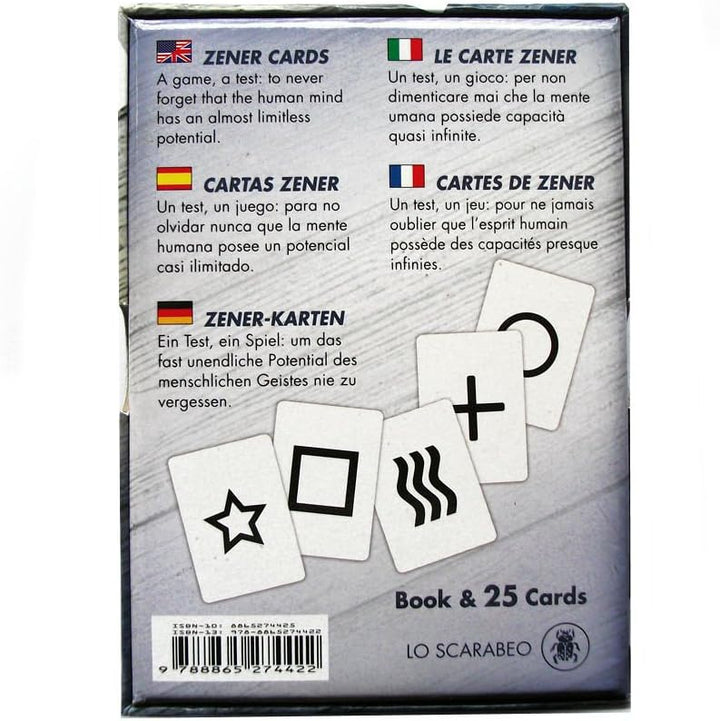 Zener Karten Hardbox Set für ESP 25 Karten + mehrsprachiges Handbuch
