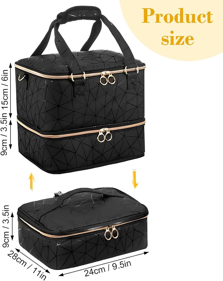Nagellack Aufbewahrung, Tasche Organizer Gross für 84 Nagellack, Kosmetiktasche für Nageldesign Zube