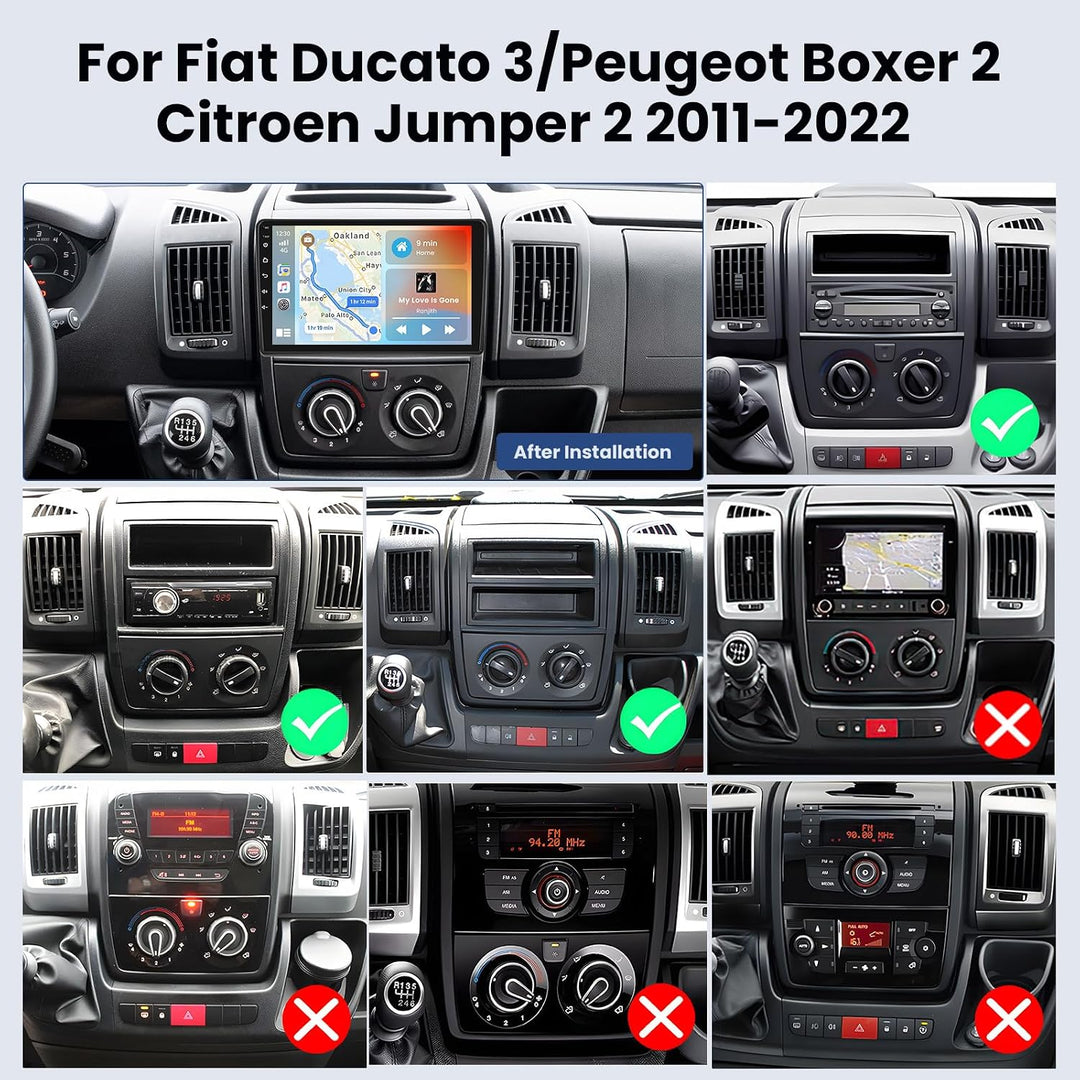 Hikity 2+64G Android 15 Autoradio für Ducato 3/Peugeot Boxer 2/Citroen Jumper 2 2011-2022 Radio Wire