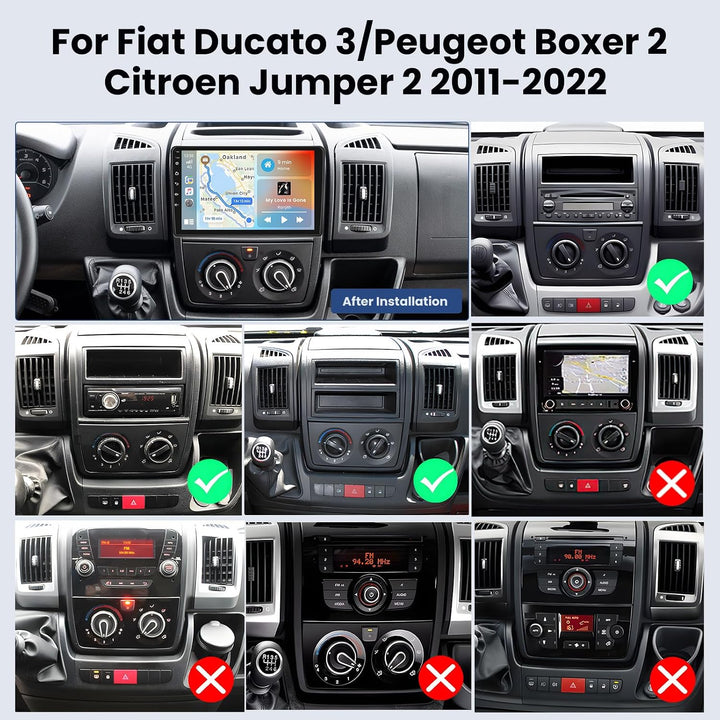 Hikity 2+64G Android 15 Autoradio für Ducato 3/Peugeot Boxer 2/Citroen Jumper 2 2011-2022 Radio Wire