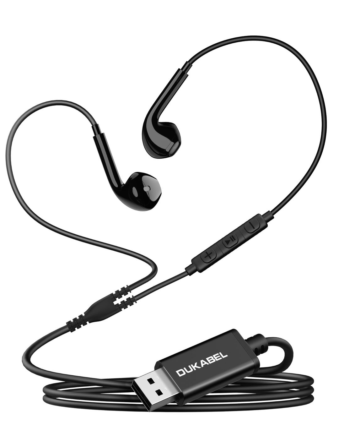 DuKabel USB In Ear Kopfhörer PC Headset mit Mikrofon und Lautstärkeregler USB Gaming Headset für PS4