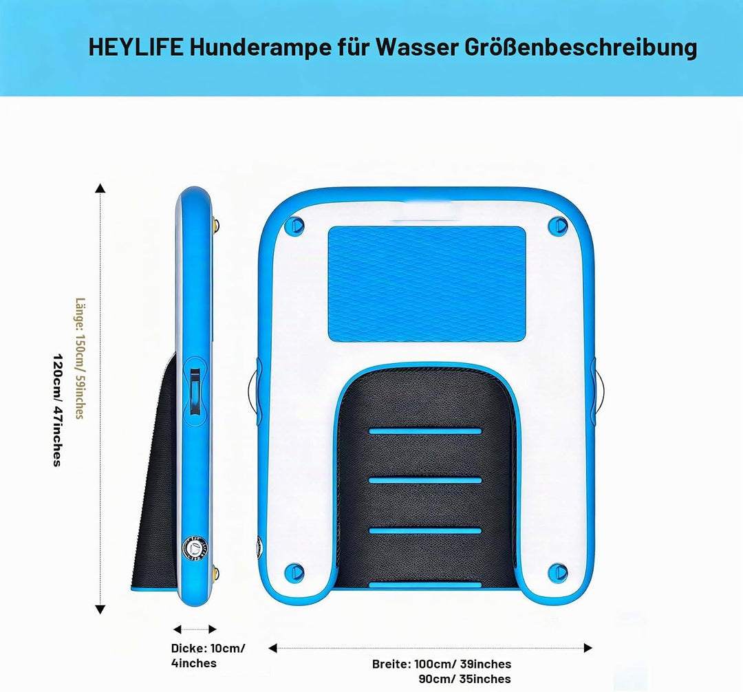 Hunderampe Aufblasbare Hunde Wasserrampe, Hundeboot Rampe Schwimmende Dock Leiter für Pool, Boot, Se