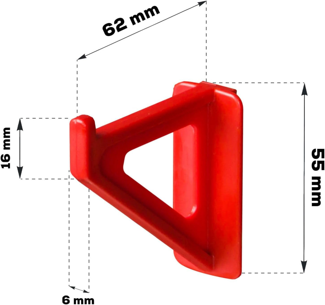 botle 100 tlg Grosse Werkzeugträger Haken Klemmen (LxBxH) 6,2x0,6x5,5 cm Rot Werkzeugwand Werkzeugha