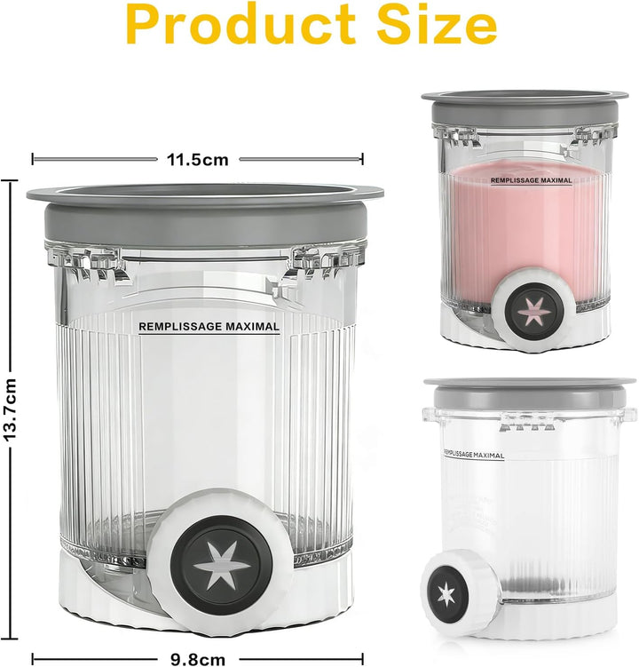 4 Stück Eisbehälter 480 ml für Ninja Swirl NC700 / NC701EU, Eiscreme Behälter für Ninja Eismaschine