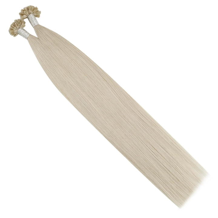 Moresoo Bonding Extensions Echthaar Blond 35cm U Tip Extensions Echthaar Bondings Platinblond Für Tä