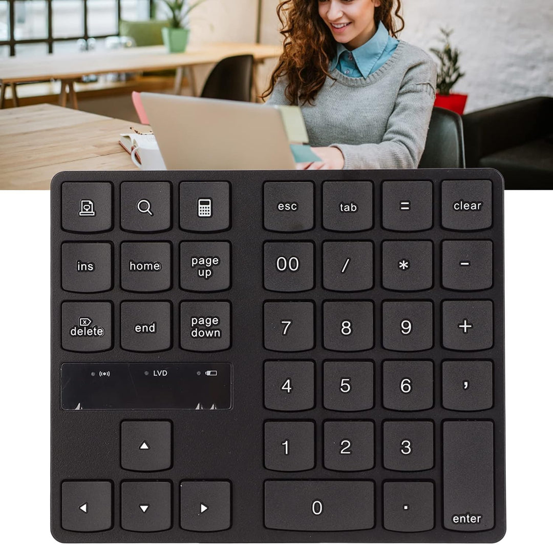 ciciglow Kabelloser Ziffernblock, 35 Tasten, 2,4 G, Tragbarer Nummernblock, USB-Laptop-Tastatur, Erg