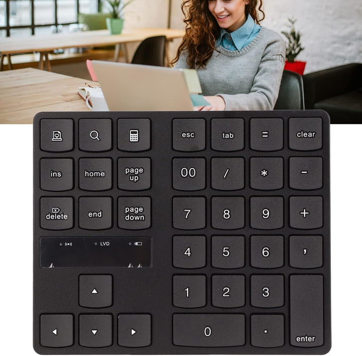 ciciglow Kabelloser Ziffernblock, 35 Tasten, 2,4 G, Tragbarer Nummernblock, USB-Laptop-Tastatur, Erg