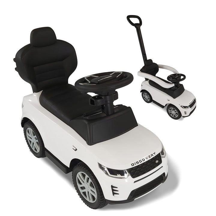 Rutschauto ab 1 Jahr – Rutscherfahrzeug weiss Kinderfahrzeug mit Schiebestange und Sicherheitsbügel,