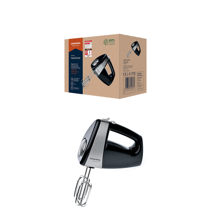 Grundig HM 5040 Premium-Handmixer (300 Watt), schwarz-silber Single, Single