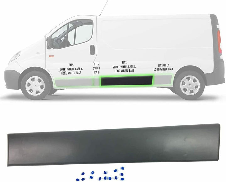 MKAREPART Seitenleiste lange Mittelplatte links – Schiebetürleiste kompatibel mit Vivaro Trafic MK2