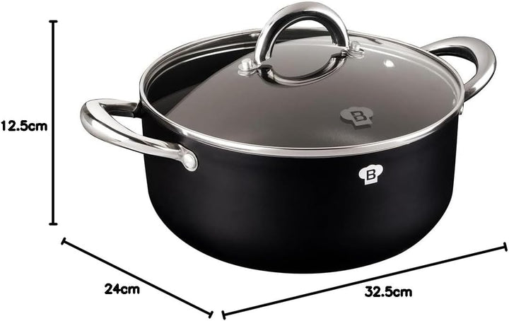 Berlinger Haus Koch-Bratentopf mit Deckel, 24 cm/Induktionsgeeignet/Platinum Collection