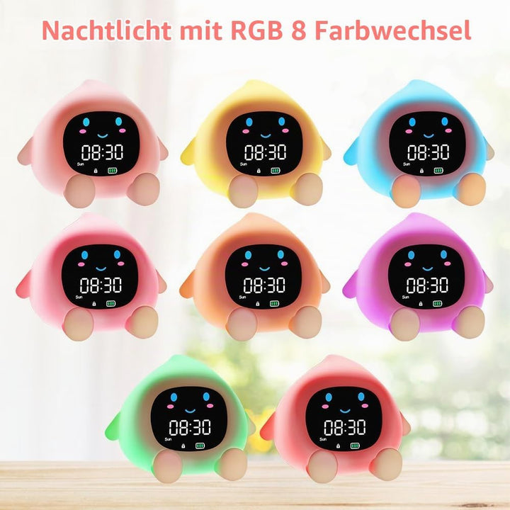 HOTUT Kinder Lichtwecker,Schlaftrainer Kinder mit Nachtlichtern,6 White Noise Kinderwecker,Digitaler