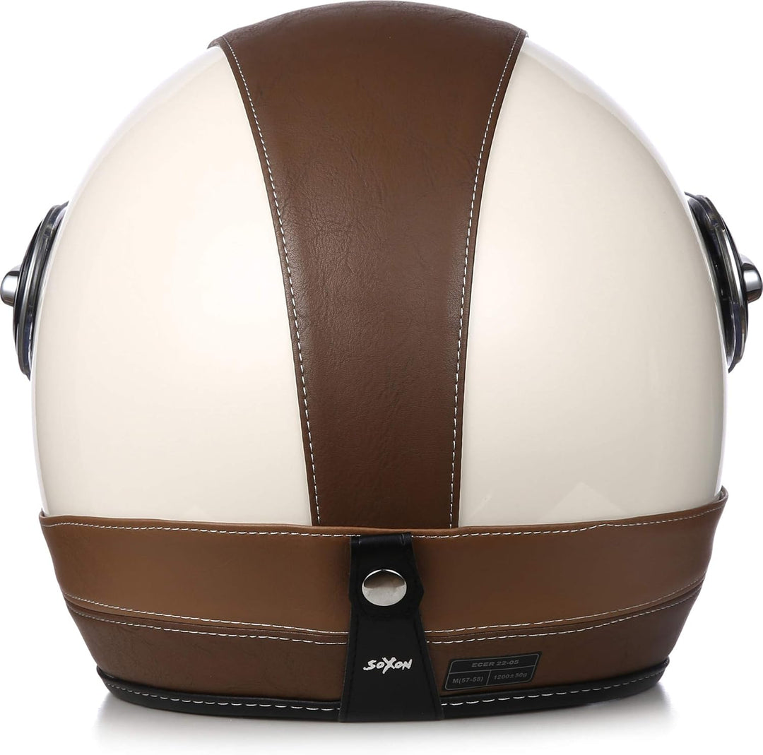 Soxon® SP-888 Pro „Urban Creme“ · Jet-Helm · Motorrad-Helm Roller-Helm Scooter-Helm Moped Mofa-Helm