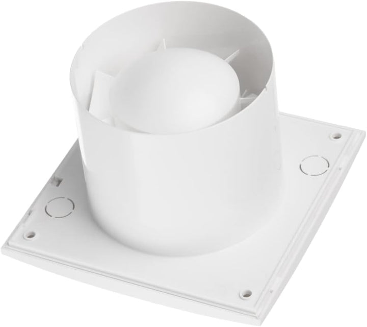 EUROPLAST Ø 100mm Bad-Lüfter mit Feuchtesensor und Timer Leise Ventilator - Kunststoff - Weiss 100mm